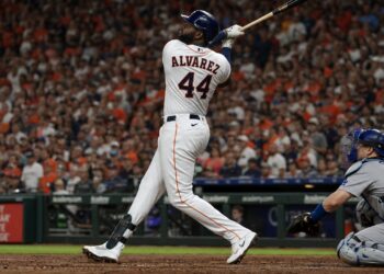 Yordan Alvarez batting for the Houston Astros