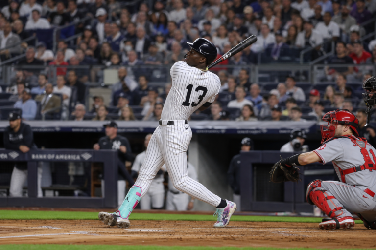Jazz Chisholm Jr. batting for the New York Yankees