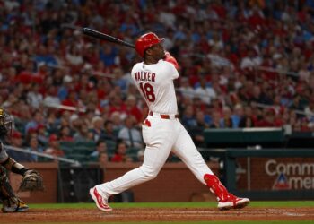 Jordan Walker batting for the St. Louis Cardinals against the Chicago Cubs