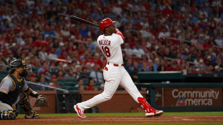 Jordan Walker batting for the St. Louis Cardinals against the Chicago Cubs
