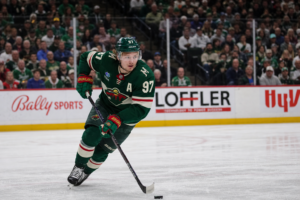 Kirill Kaprizov skating for the Minnesota Wild
