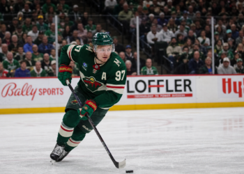 Kirill Kaprizov skating for the Minnesota Wild