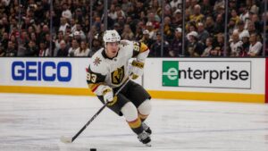 Mitch Marner skating for the Vegas Golden Knights