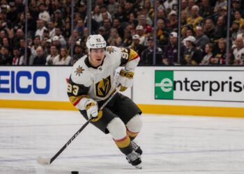 Mitch Marner skating for the Vegas Golden Knights