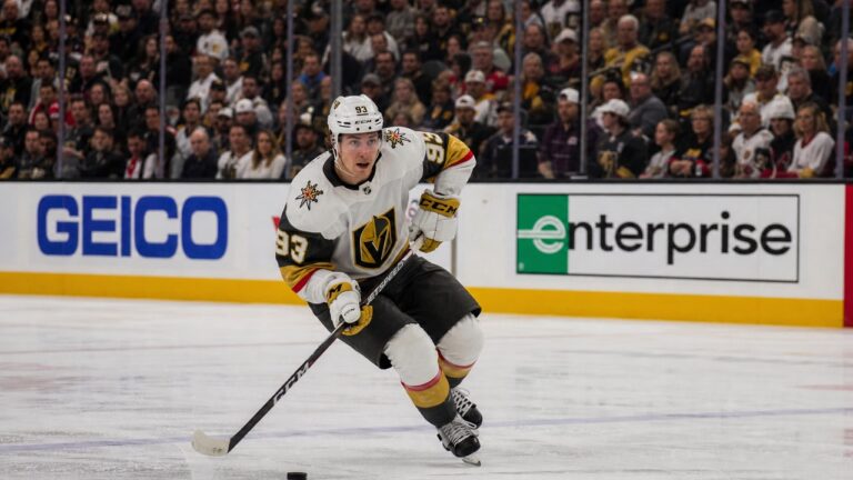 Mitch Marner skating for the Vegas Golden Knights