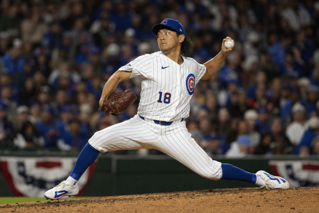 Shota Imanaga pitching for the Chicago Cubs