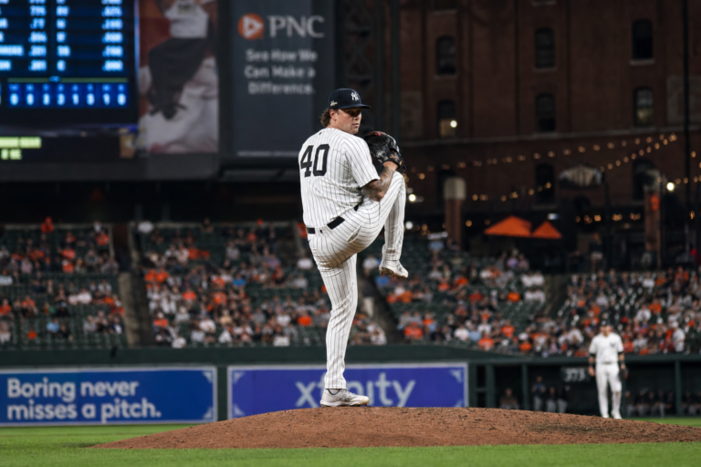 Ryan Weathers pitching for the New York Yankees