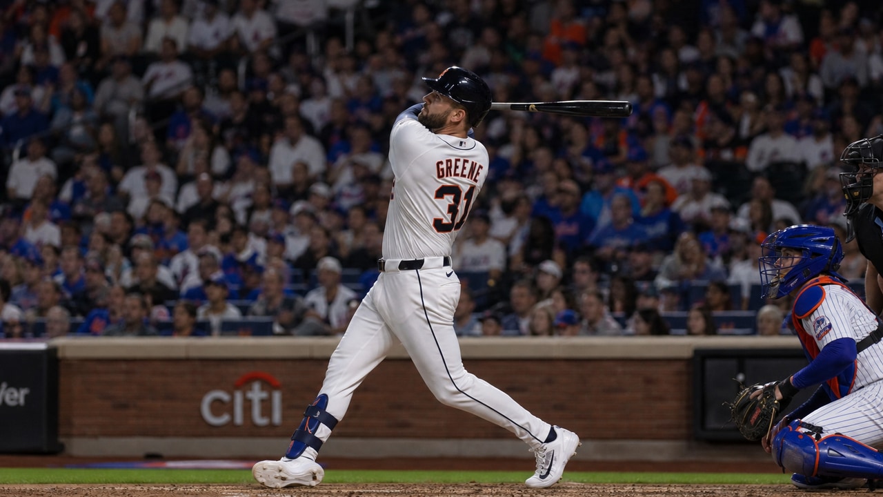 Riley Greene batting for the Detroit Tigers