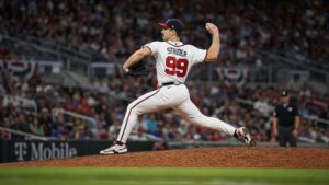 Spencer Strider pitching for the Atlanta Braves