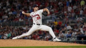 Spencer Strider pitching for the Atlanta Braves