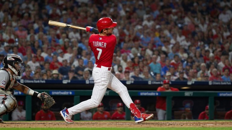 Trea Turner batting for the Philadelphia Phillies