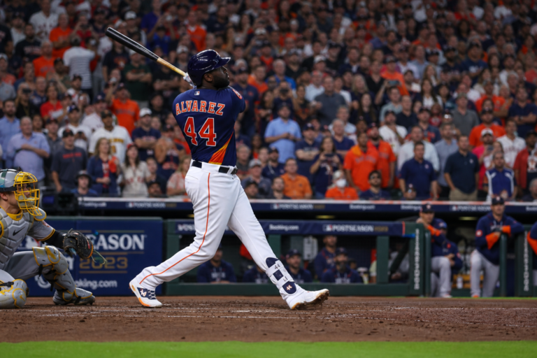 Yordan Alvarez batting for the Houston Astros