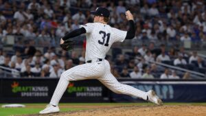 Cam Schlittler pitching for the New York Yankees