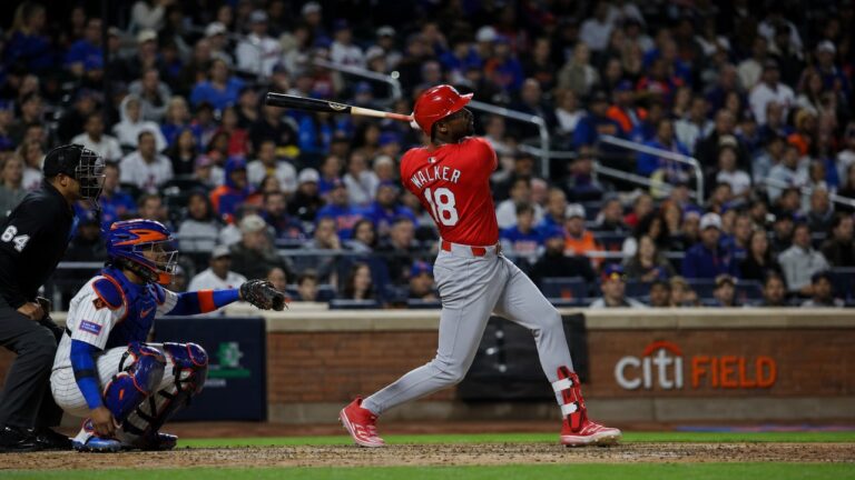 Jordan Walker batting for the St. Louis Cardinals
