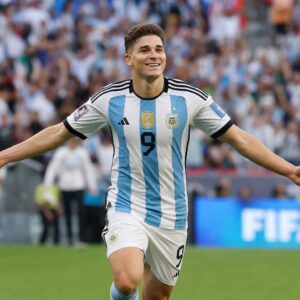 Julian Alvarez of Argentina in action at the 2026 FIFA World Cup