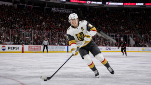 Jack Eichel in action for the Vegas Golden Knights