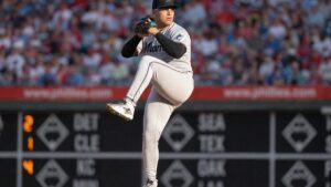 Jesus Luzardo pitching for the Philadelphia Phillies at Citizens Bank Park