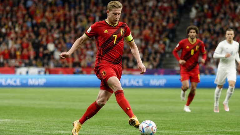 Kevin De Bruyne playing for Belgium at BC Place Vancouver during FIFA World Cup 2026