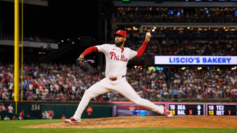 Cristopher Sanchez pitching for the Philadelphia Phillies
