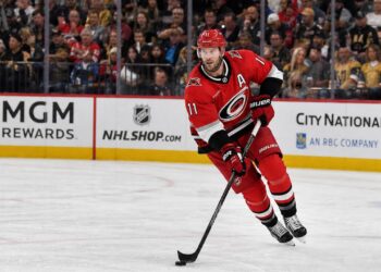 Jordan Staal skating for the Carolina Hurricanes