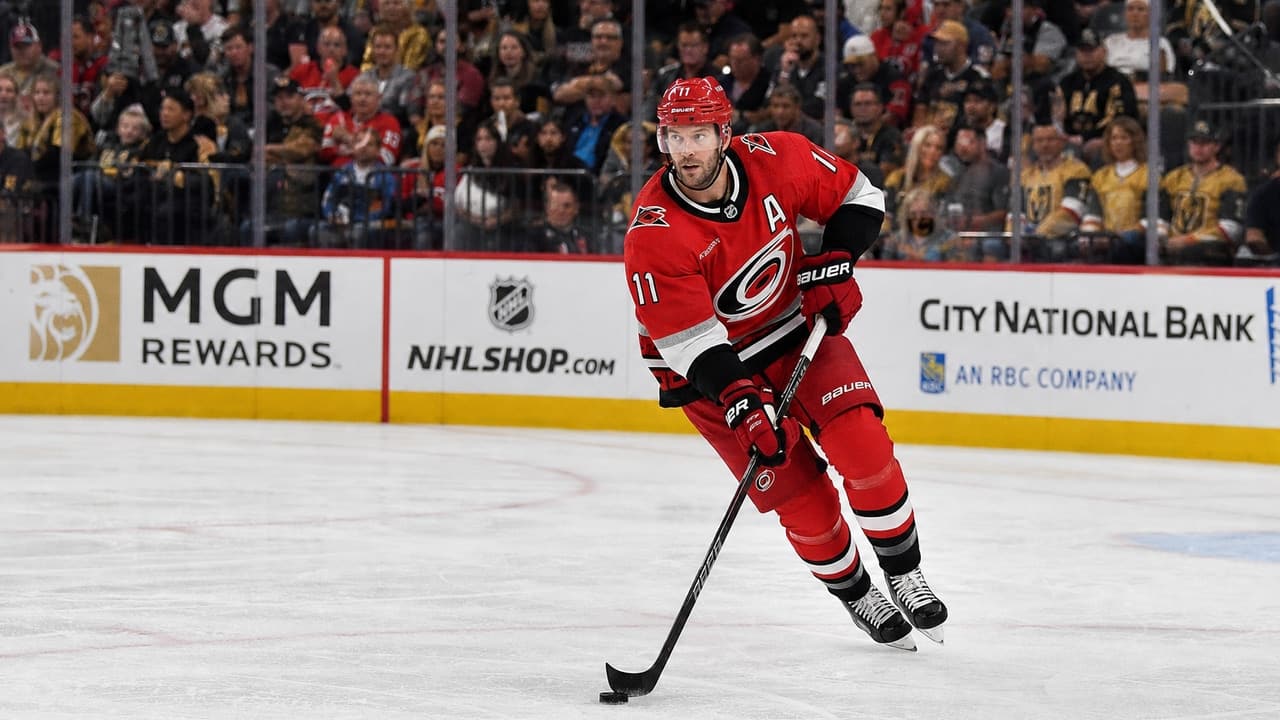Jordan Staal skating for the Carolina Hurricanes