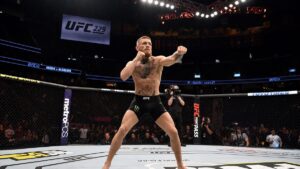 Conor McGregor in action for UFC 329 at T-Mobile Arena Las Vegas