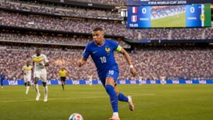 Kylian Mbappe in action for France at the 2026 FIFA World Cup