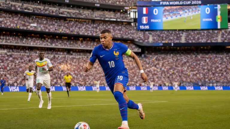 Kylian Mbappe in action for France at the 2026 FIFA World Cup