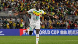 Sadio Mane playing for Senegal at the FIFA World Cup 2026