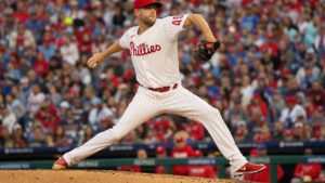 Zack Wheeler pitching for the Philadelphia Phillies at Citizens Bank Park