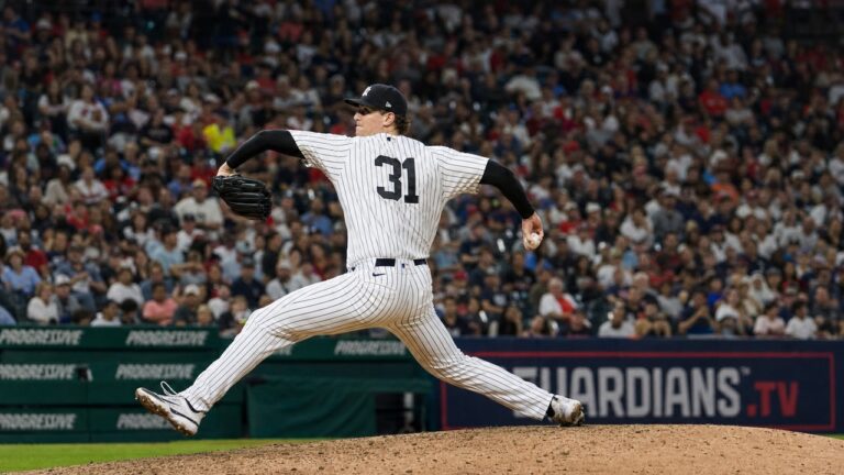 Cam Schlittler pitching for the New York Yankees