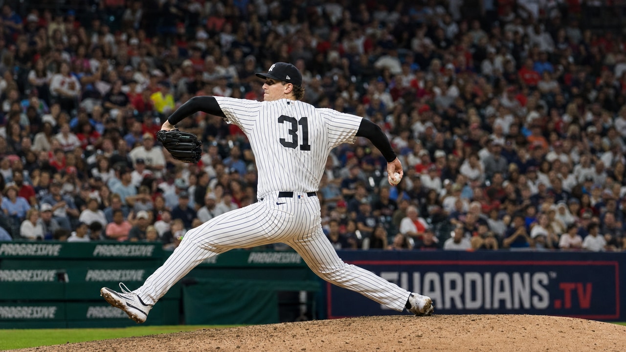 Cam Schlittler pitching for the New York Yankees