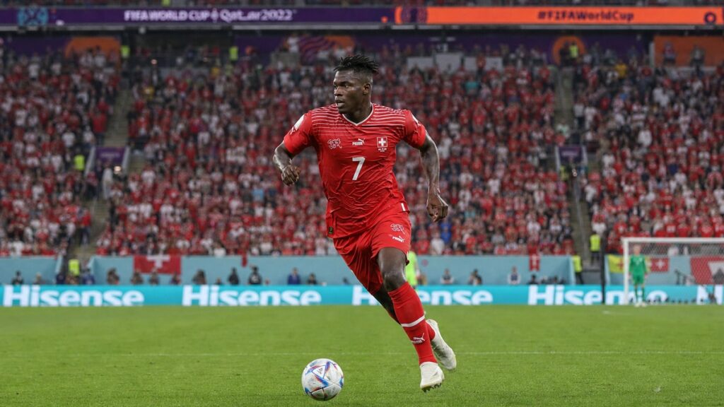 Breel Embolo playing for Switzerland at the 2026 FIFA World Cup
