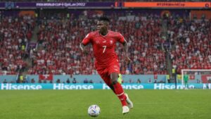 Breel Embolo playing for Switzerland at the 2026 FIFA World Cup