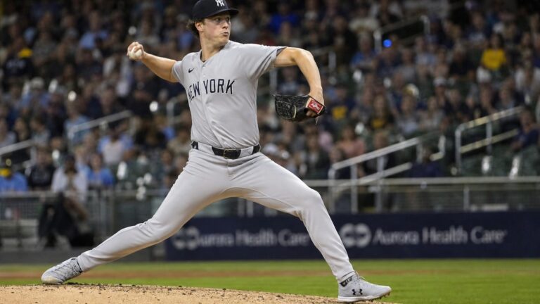 Cam Schlittler pitching for the New York Yankees