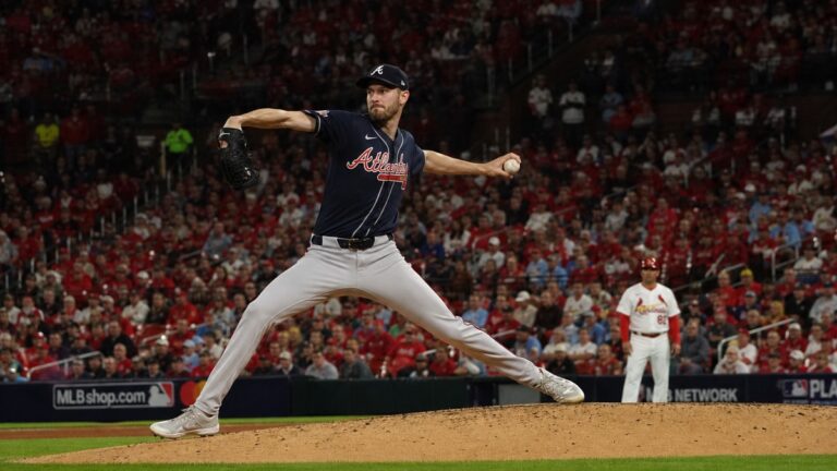 Chris Sale pitching for the Atlanta Braves