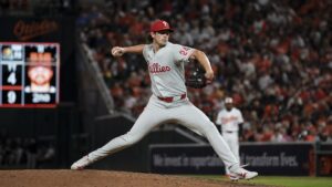 Andrew Painter pitching for the Philadelphia Phillies