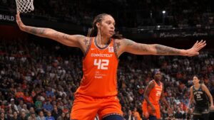 Brittney Griner playing for the Connecticut Sun in the WNBA