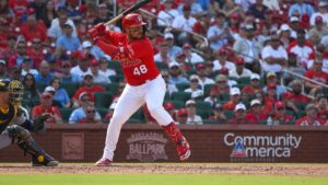 Ivan Herrera batting for the St. Louis Cardinals