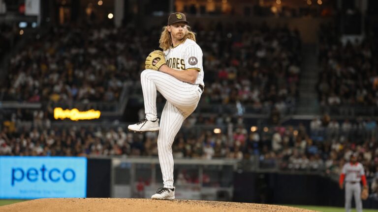 JP Sears pitching for the San Diego Padres
