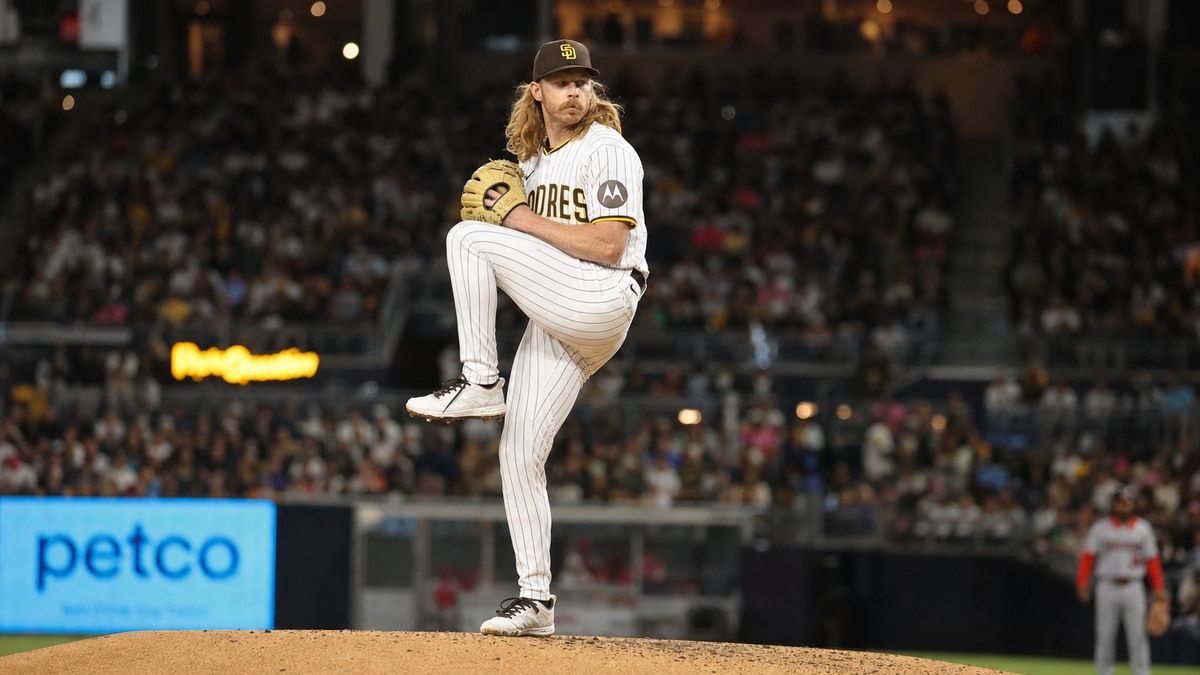 JP Sears pitching for the San Diego Padres