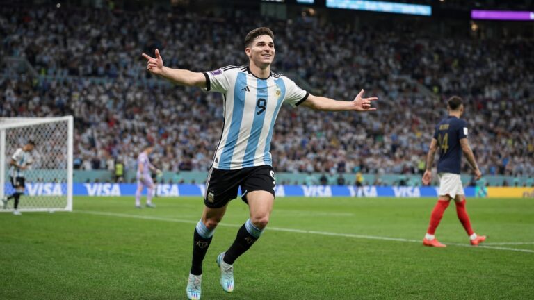 Julian Alvarez playing for Argentina at the FIFA World Cup 2026