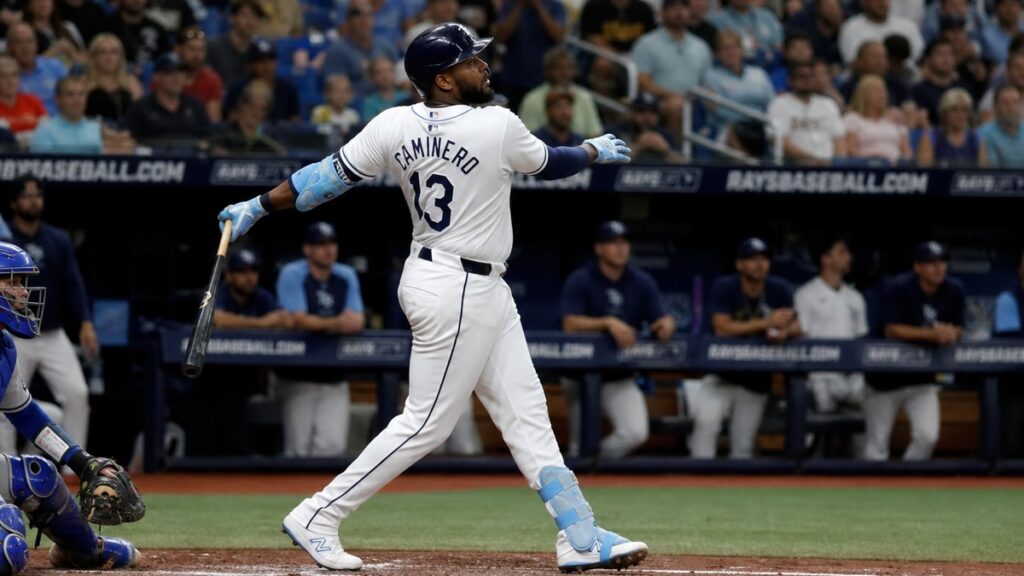 Junior Caminero batting for the Tampa Bay Rays