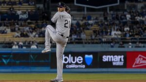 Kyle Freeland pitching for the Colorado Rockies