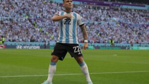 Lautaro Martinez celebrating for Argentina at the 2026 FIFA World Cup