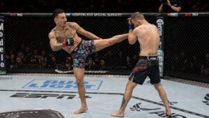 Max Holloway in action for UFC ahead of UFC 329