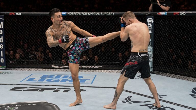 Max Holloway in action for UFC ahead of UFC 329