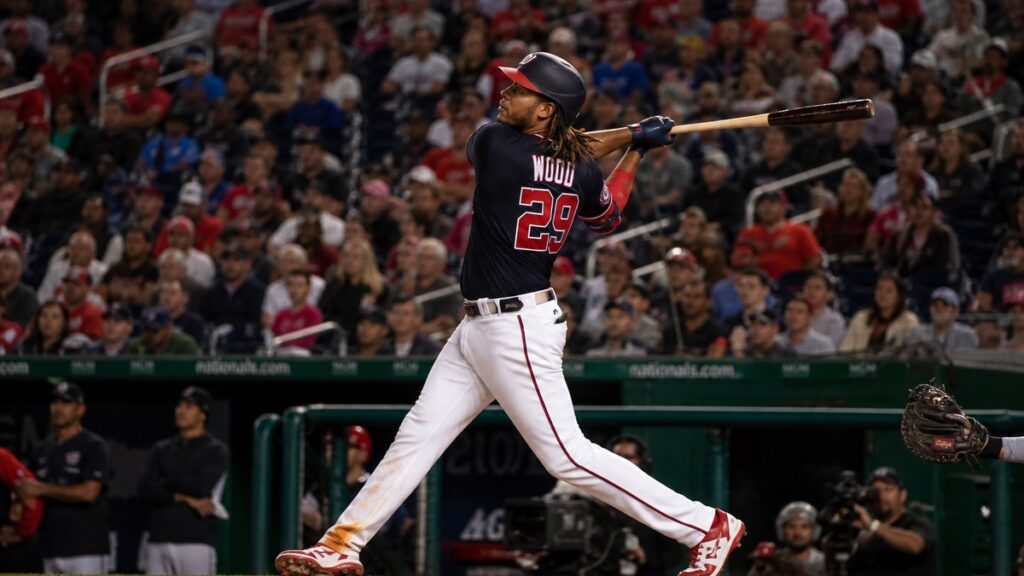 James Wood in action for Washington Nationals