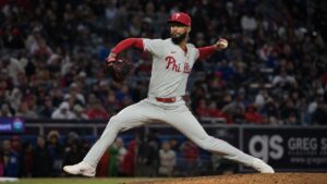 Cristopher Sanchez pitching for the Philadelphia Phillies