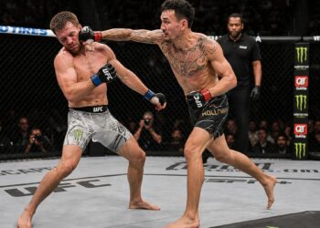 Max Holloway in action for the UFC ahead of his welterweight rematch with Conor McGregor